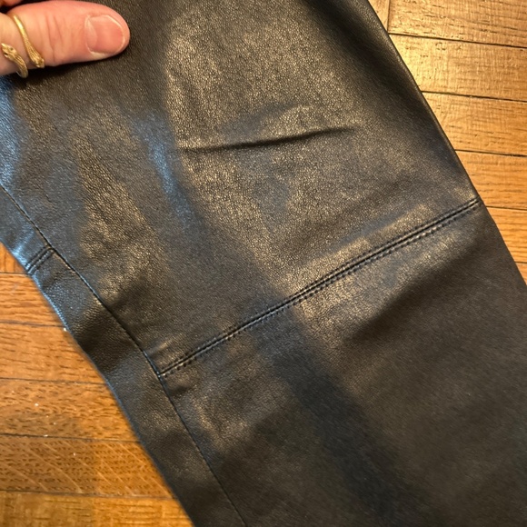 Vince Black Stretch Leather Leggings M EUC - Picture 2 of 9